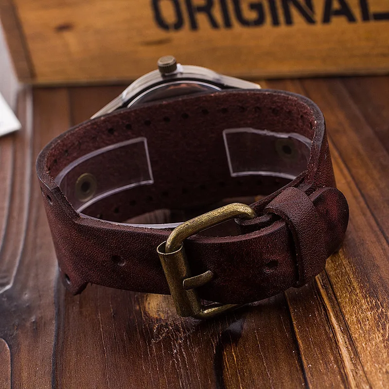 Relógio Masculino Couro Pulseira Relógio Retro Clássico Antigo Mulher Quartzo Relógios de Pulso Relógio Masculino Dropshipping - Image 2