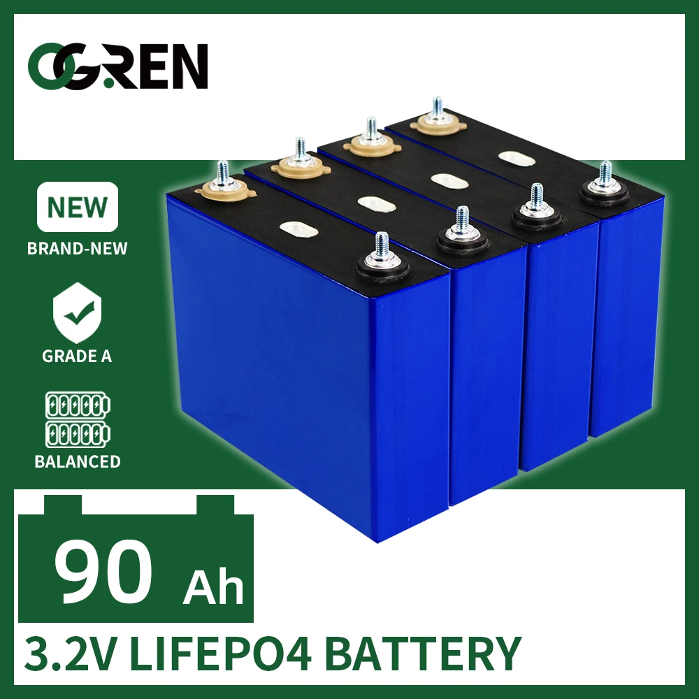 Новинка 3 2 В Lifepo4 90 Ач 4-48 шт. перезаряжаемый аккумулятор 12 24 в 48 класс А