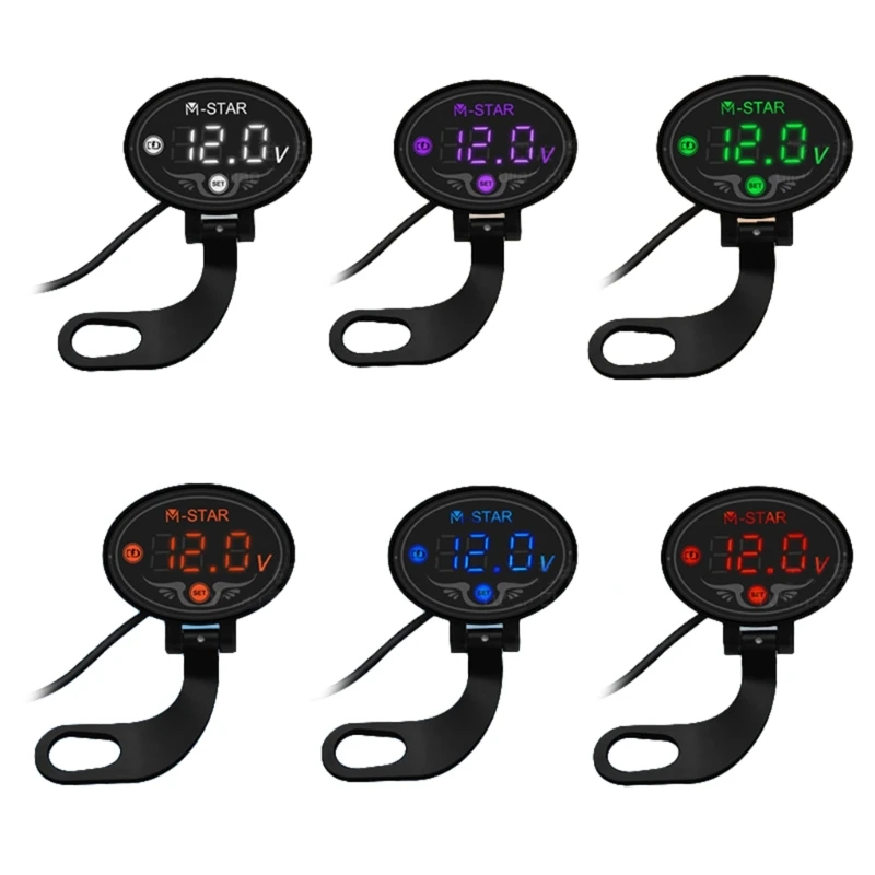 Motorcycle Voltage Meter for Dc 9V to 24V Digital Voltmeter LED Display ...