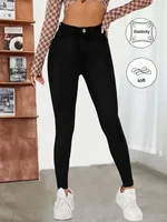 Y2k Jeans For Woman Vintage Style Black Stretch Skinny High Waist Denim Pants Casual Fashion Trousers Comfort Fit