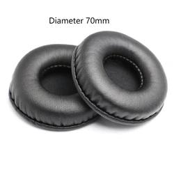 Premium Replacement Ear Pad Cushions - Sponge Leather Foam Cover (70mm)