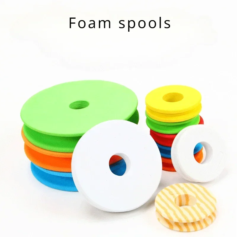 

10 PC Round Spools Foam Big Shot Main Line Spool Fishing Reel Spool 4.5cm Fishing Line Spools Fishing Tackle Random Color Foam
