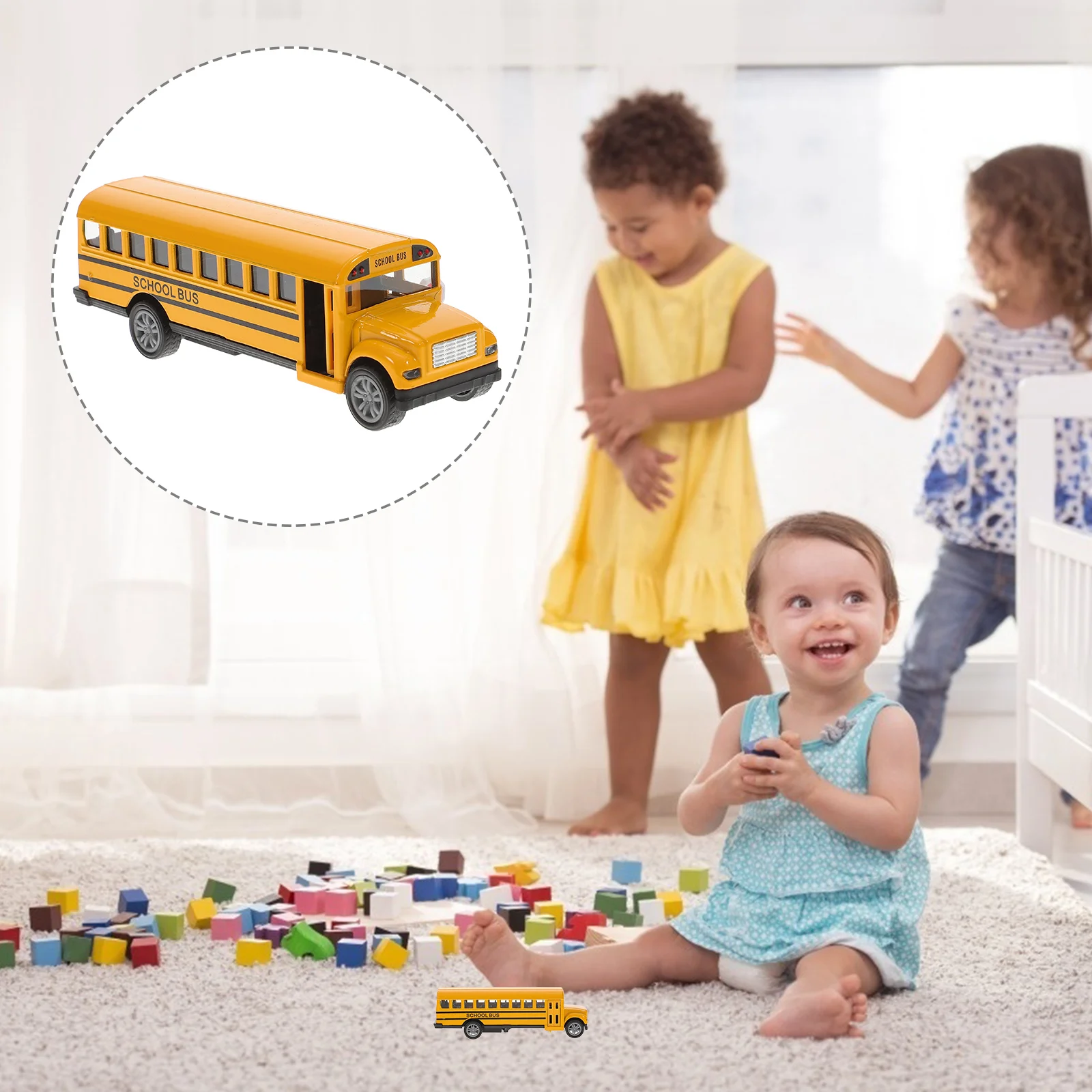 

School Bus Toy Car Outdoor Toys for Girls Pull Back Model Mini Boys Alloy Kids Baby Child