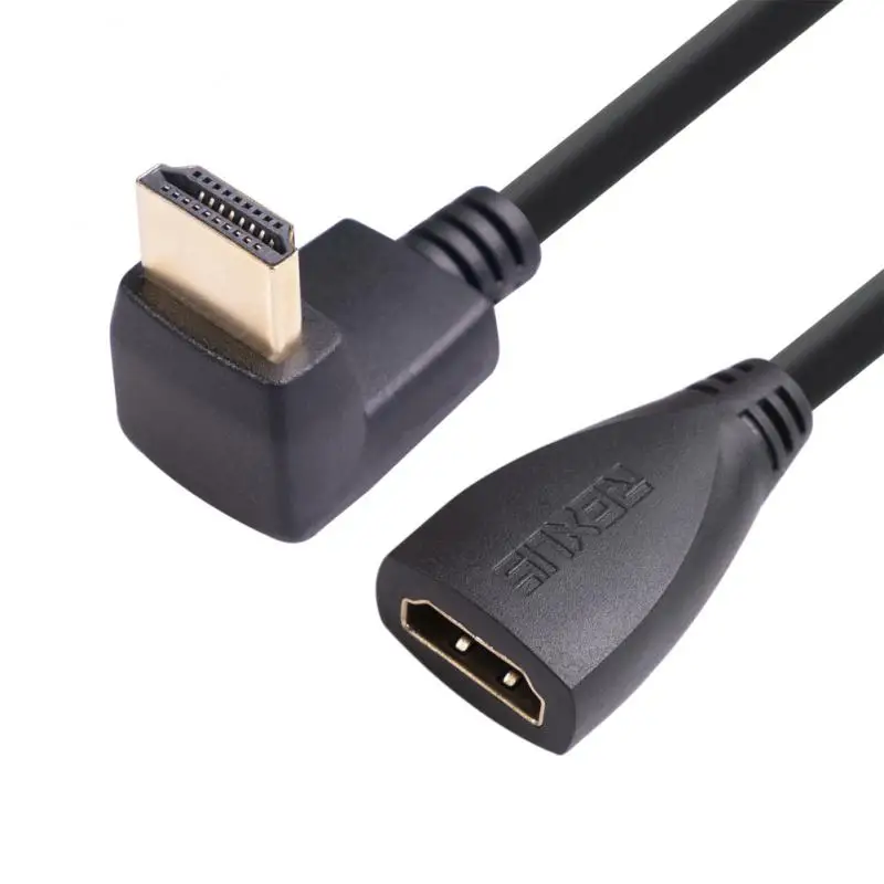 

2.0 Extension Cable HDTV 90/270 Degree Right Angled Elbow Cord Male To Female Extender 2K*4K@60HZ Ultra 3D 1080P Ethernet