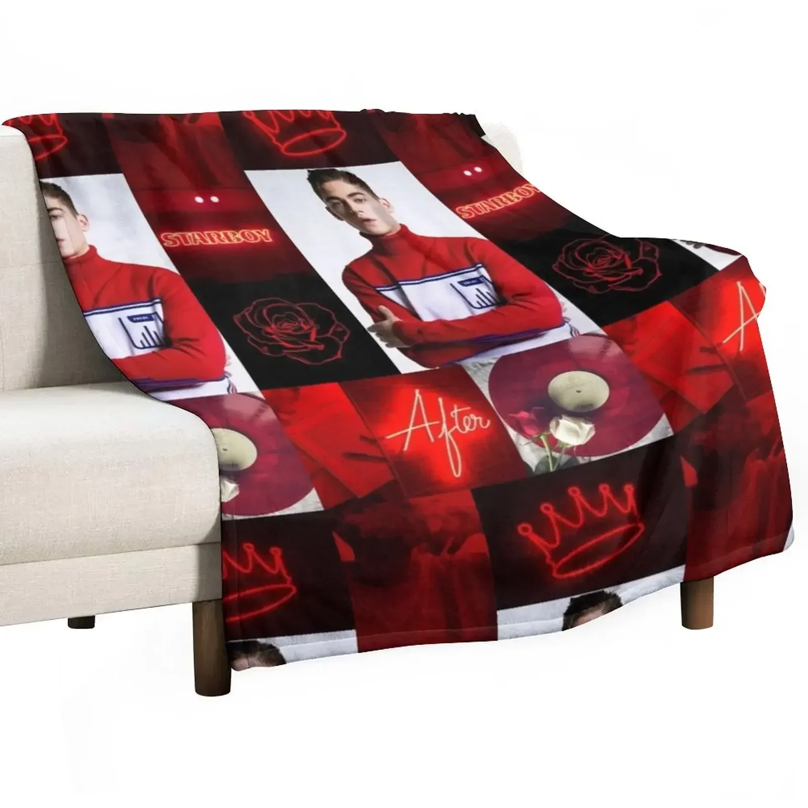 

Hero Fiennes Tiffin in Red Throw Blanket warm for winter Loose Heavy Blankets
