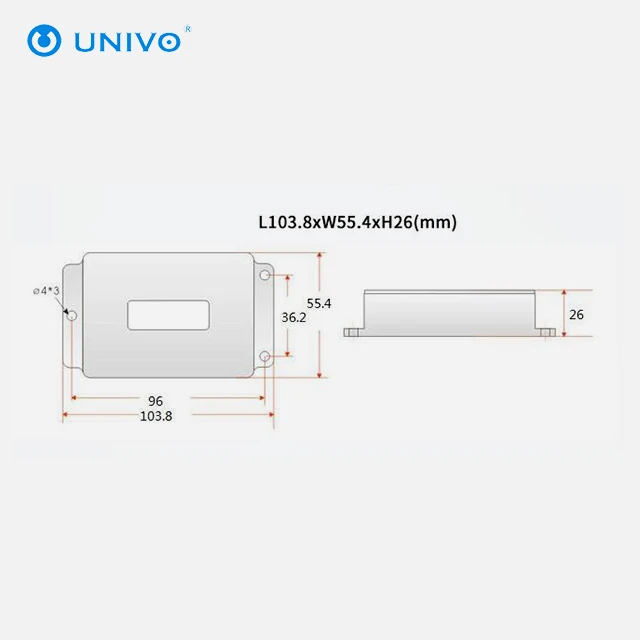 UNIVO UBIS-526 2축 경사계 초고정밀 디지털 전자 각도 틸트 센서 (자동차, 트럭용) RS232/485 산업용