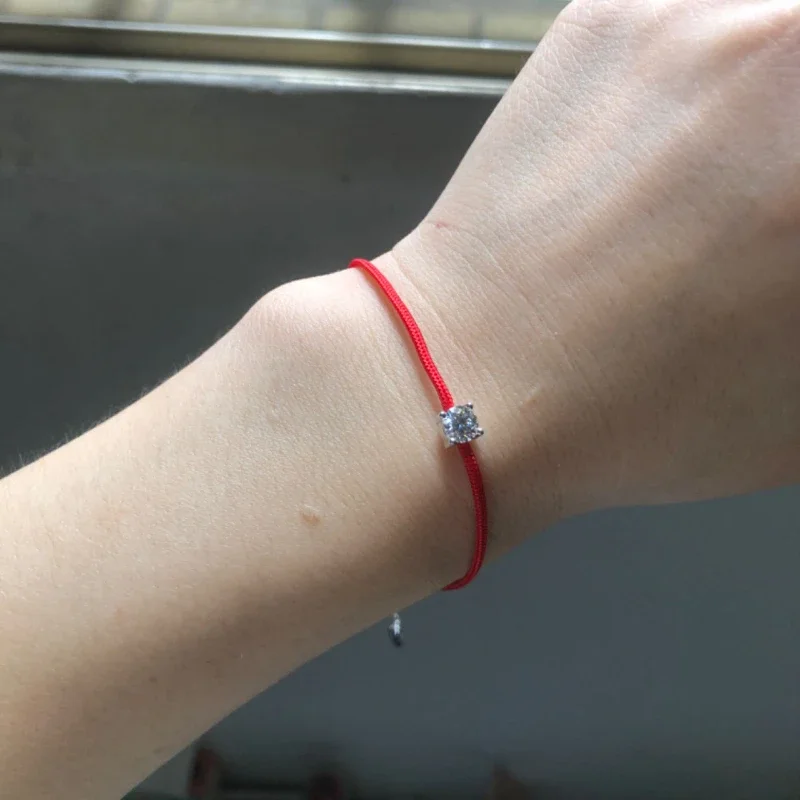 Shining U S925 Silver Moissanite Bracelet 0.5ct Redline New Chinese Style Fine Jewelry for Women Birthday Gift