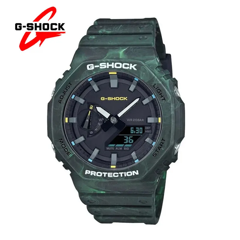 G-SHOCK  GA-2100 Watches for Men Quartz Fashion Multifunctional Outdoor Sport Shockproof Alarm Clock LED Dial Dual Display Watch