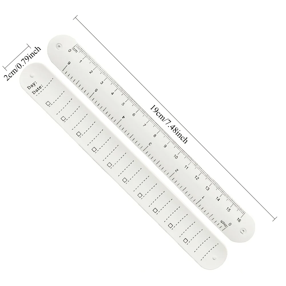 실리콘 손목밴드형 자 4종 세트, 쓰고 지울 수 있는, 재사용 가능한 메모용 손목밴드, 쓰고 지울 수 있는 메모 실리콘 스냅 밴드