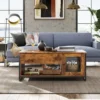 Coffee Table, 41.7" Lift Top Coffee Table with Hidden Compartment and Storage Cabinet, Wood Center Table , Rustic Brown 4