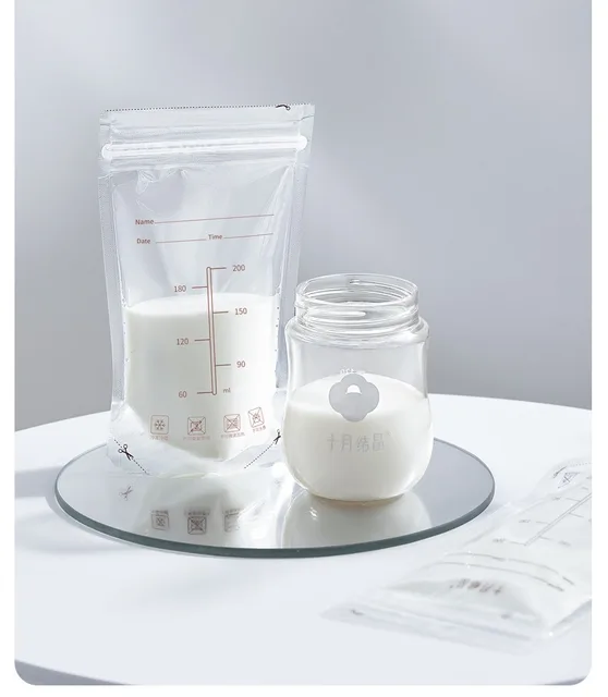 10pcs/20pcs Breast Milk Storage 200ml Breast Milk Storage Bags BPA Free Anti-break Milk Freezer Bag Food Snacks Storage 6