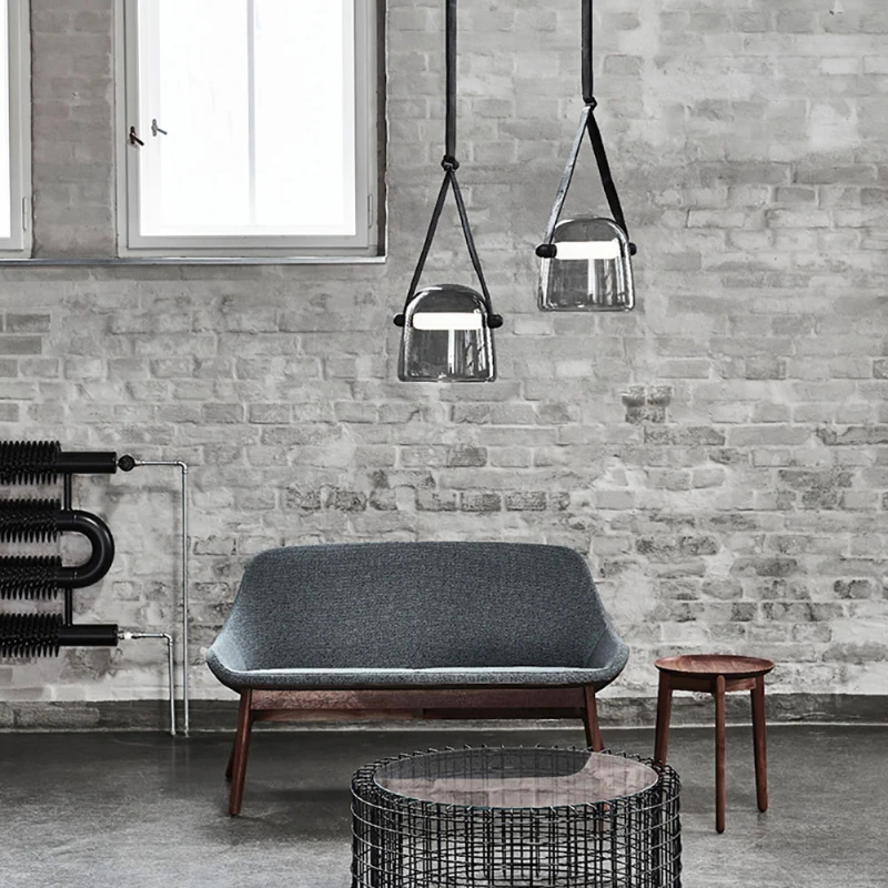 Post-Modern Leather LED Chandelier Art Deco Glass Designer Pendant Light Indoor Hanging Lamp for Bedroom Bedside 3