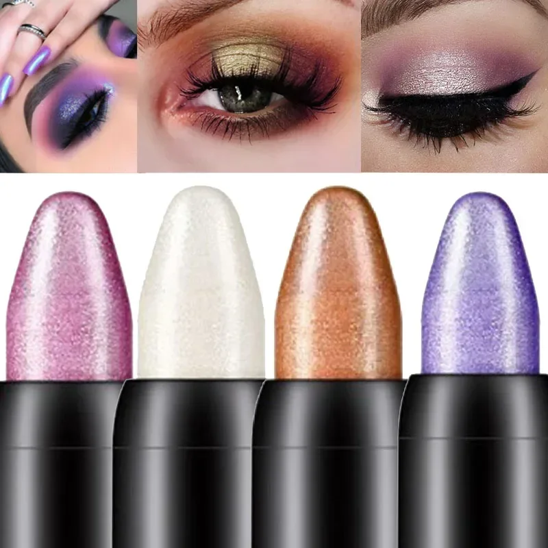 Bling Eye Shadow Pen 16 Colors Eyeshadow Stick Eyeshadow Palettes Women Bling Silkworm Pen Pearlescent Eye-shadow Glitter Pencil 2