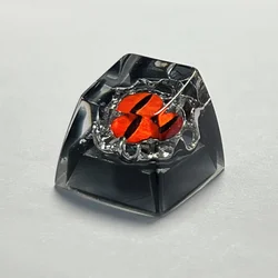 Artisan Resin Keycaps with Enchanting Sun, Moon, and Stars Design for DIY Mechanical Keyboards (Black - red eye)