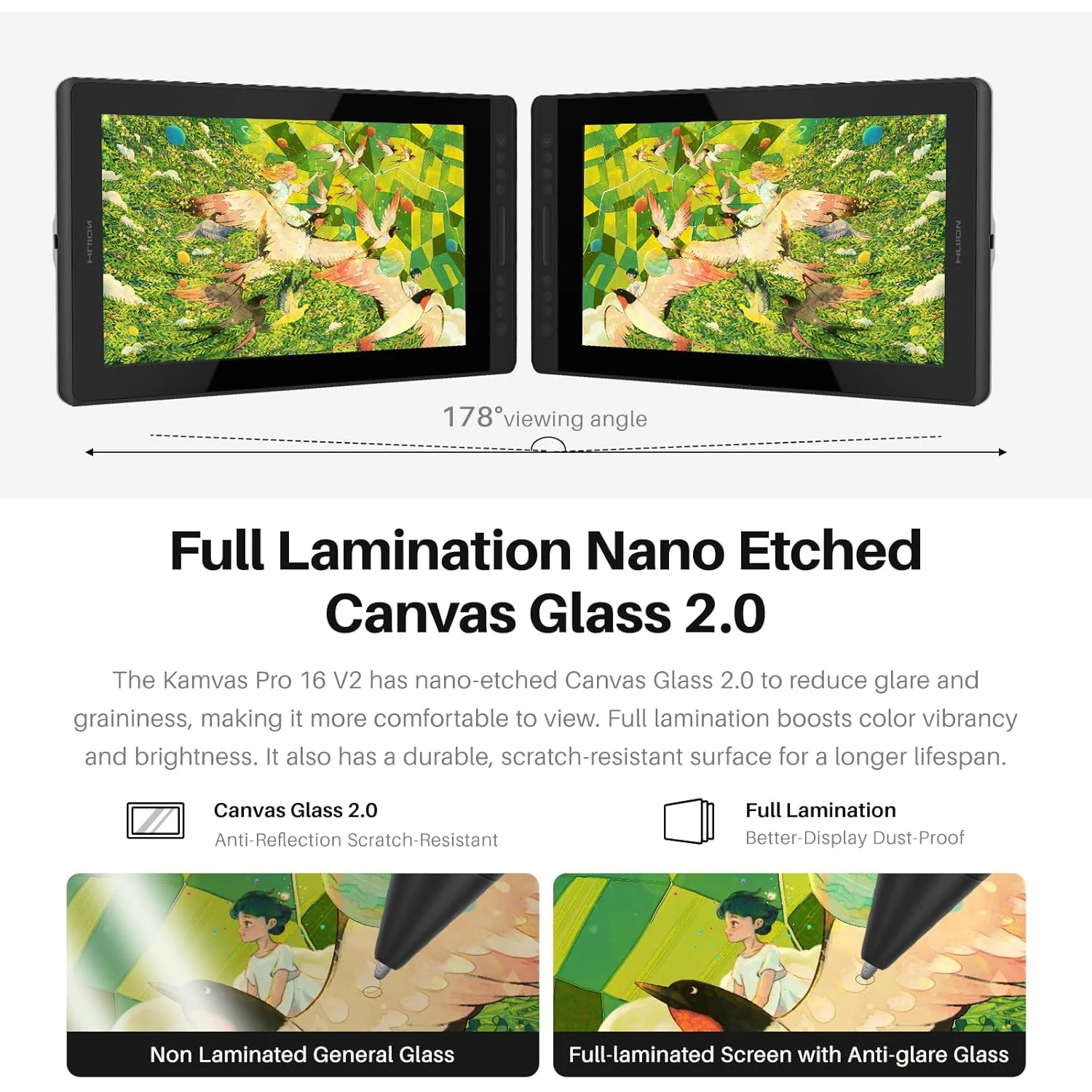 هويون كامفاس برو 16 تابلت رسم شاشة قلم