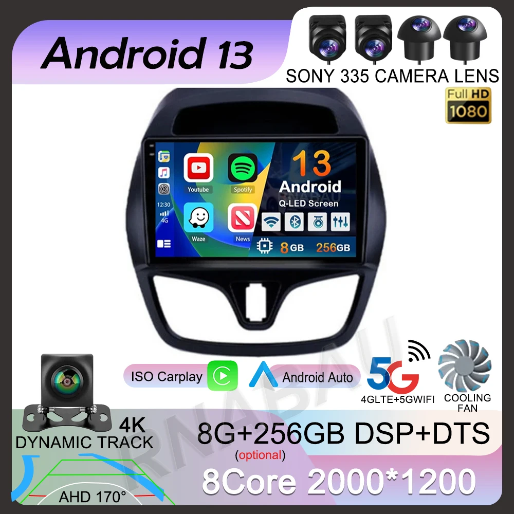 

Android 13 Carplay Auto Car Radio For Chevrolet Spark Beat 2015-2020 Multimedia Video Player Navigation GPS 2din Audio Stereo BT