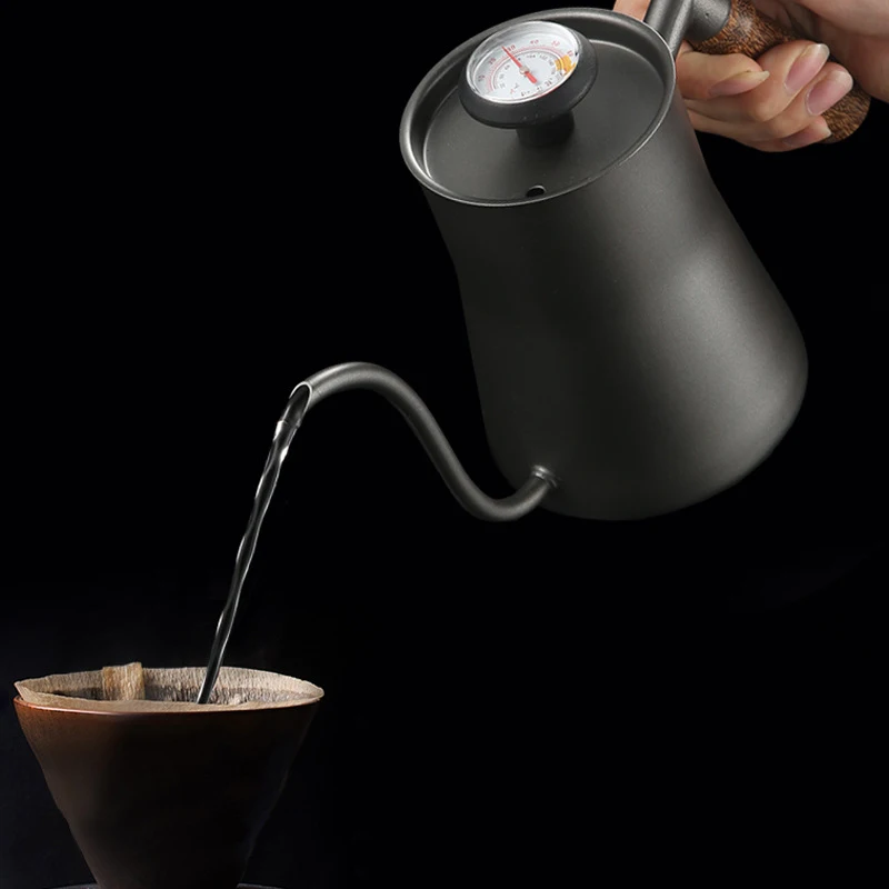 스테인레스 스틸 손잡이가 달린 커피 주전자, 드립 커피 포트, 길고 좁은 주둥이, 물 주전자, 550ml