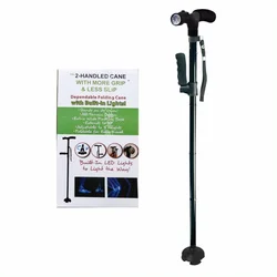 Adjustable LED Folding Walking Cane - Lightweight, Anti-Slip Elderly Support Stick (Magic Cane 02)