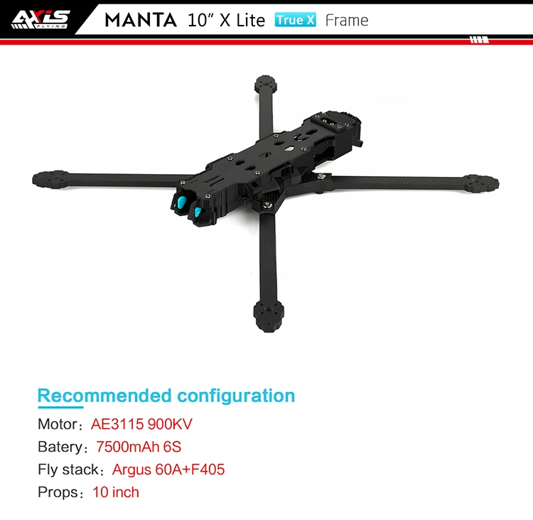 

Axisflying MANTA10 "Lite 10 дюймов FPV Дрон для фристайла Ture X Frame Kit 402 мм Колесная база T700 углеродный совместимый 10-дюймовый пропеллер