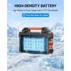 Portable Power Station with Hidden Folding Solar Panel, Self-charge & Pass-through Charging, 284Wh Battery Backup, AC 300W 6