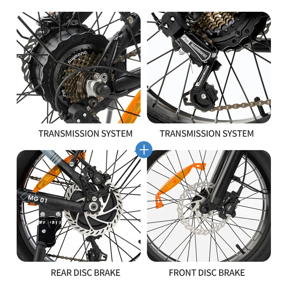 1000W 48V Electric Bike 14Ah 20 Inch Wheel With Hydraulic Shock Absorber Power-driven Bicycle Portable Fold Mountain Ebike 6