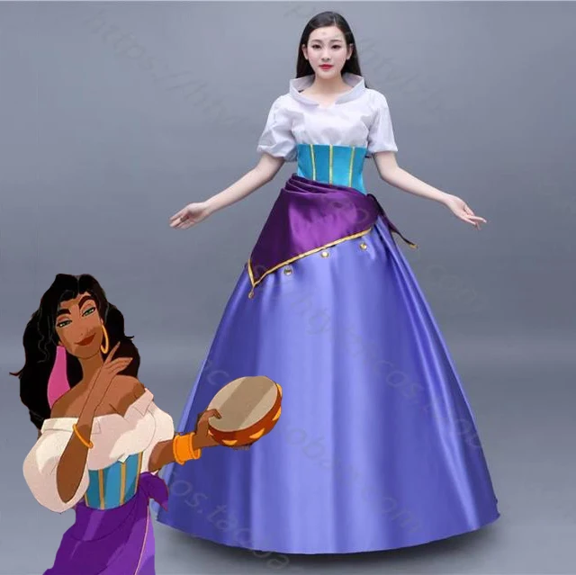 

Cosplaydiy Princess Dress Dame Movie Esmeralda Dress Ball Gown Snow Costume Fancy Adult Women Halloween Party Princess Cosplay