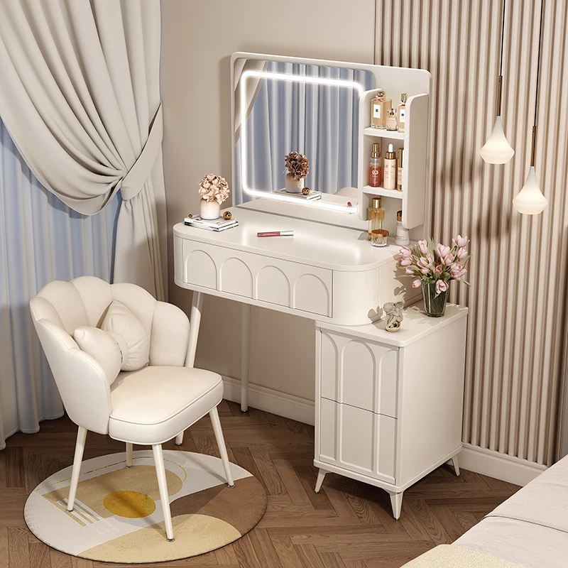 

Modern Girls Dressing Table White Organizers Storage Small Unit Type Fashion Dressers Charm Minimalist Penteadeira Furniture