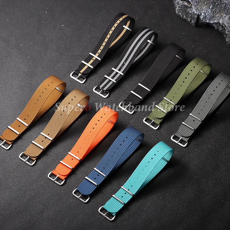 Ribbed Nylon Watch Strap - Versatile Military-Inspired Bracelet Accessory