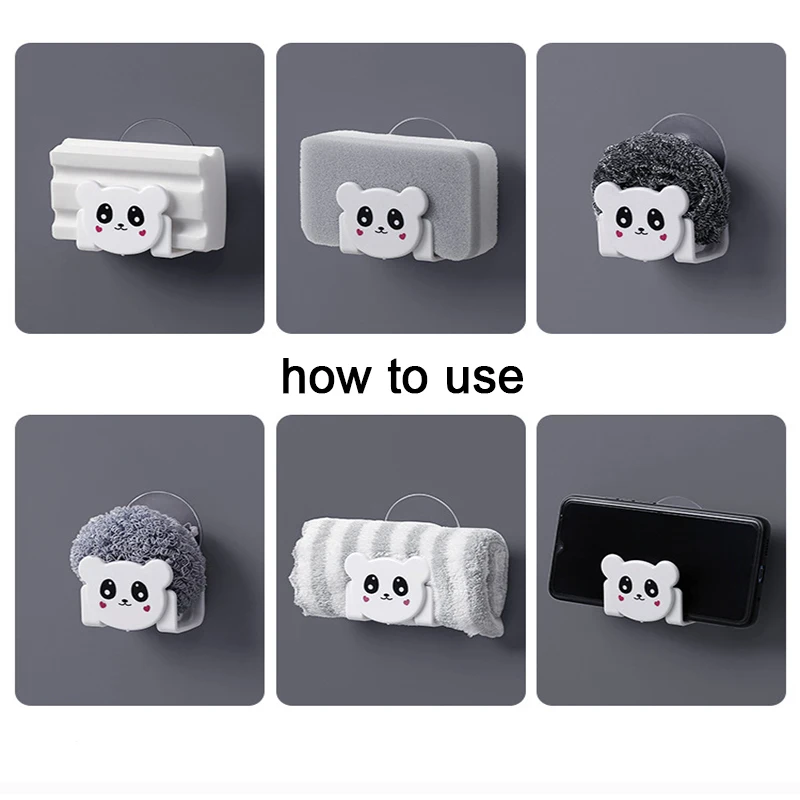 Suction Cup Sink Sponge Holder Sponge Drain Rack Kitchen Storage Hanger