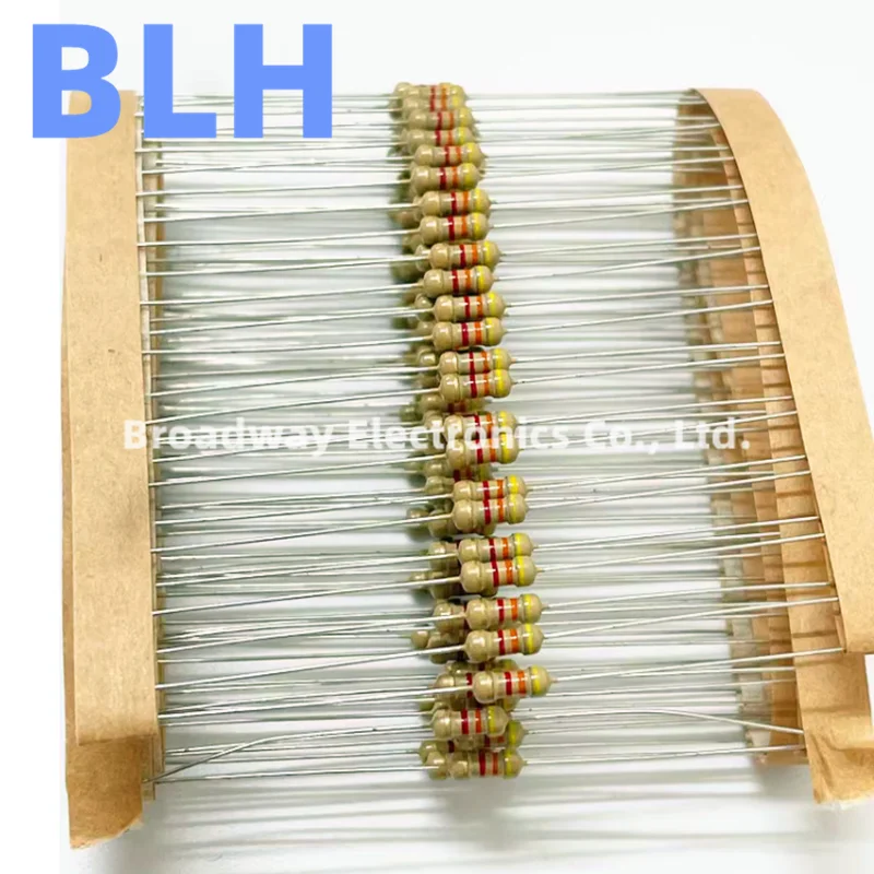 100PCS 0.25W Carbon Film Resistor 1/4W 5% 1.6K 1.8K 2K 2.2K 2.4K 2.7K 3K 3.3K 3.6K 3.9K 4.3K 4.7K 5.1K 5.6K 6.2K 6.8K 7.5K Ohm