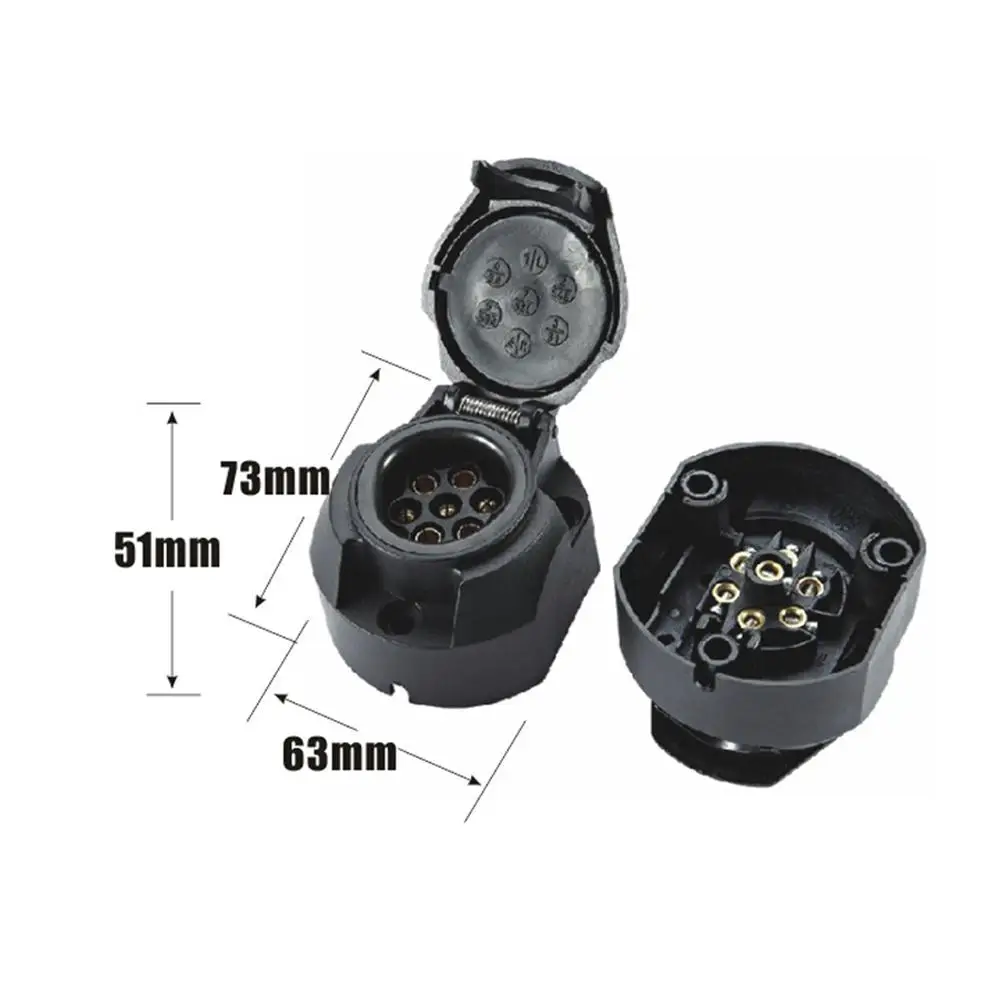 12V 7 Pin European Trailer Socket+Plug Tow Bar Connector Adapter For Car RV Truck Boat Caravans Transfer Signal Adapter Tools