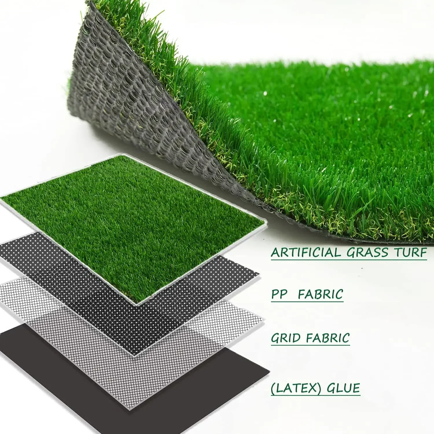 Artificial Turf Grass 4' x 11', 1.38 Inch Realistic Artificial Grass Rug, Fake Grass Mat Thick with Rubber Backing for Pets Dogs