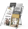 Metal Wire Magazine Rack with 4 Open Tiers, Holds Magazines & Brochures, Black,for livingroom,office 1