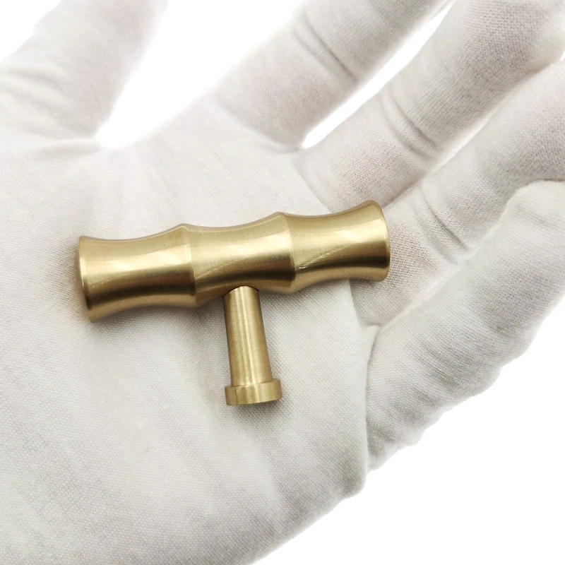 

Pure Copper Kitchen Cupboard Pulls Gold Bamboo Brass Cabinet Drawer Dresser Door Knobs Furniture Wardrobe Handles