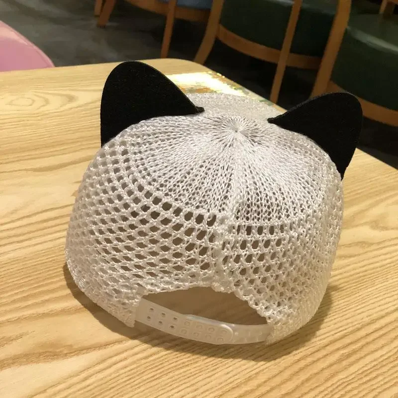 Women's Fashion Cat Ears Baseball Cap Sunscreen Sun-shading Duck Tongue Cap Mesh Breathable Sun Hat Street Trend Rebound
