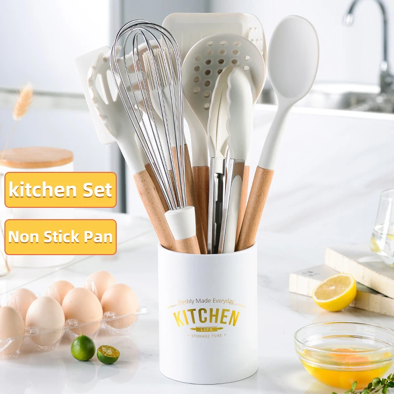 

Obelix Silicone Kitchen Cooking Tools Sets Heat Resistant Spoon Spatula Kitchenware Non-Stick Ladle Egg Beater Baking Cookwares