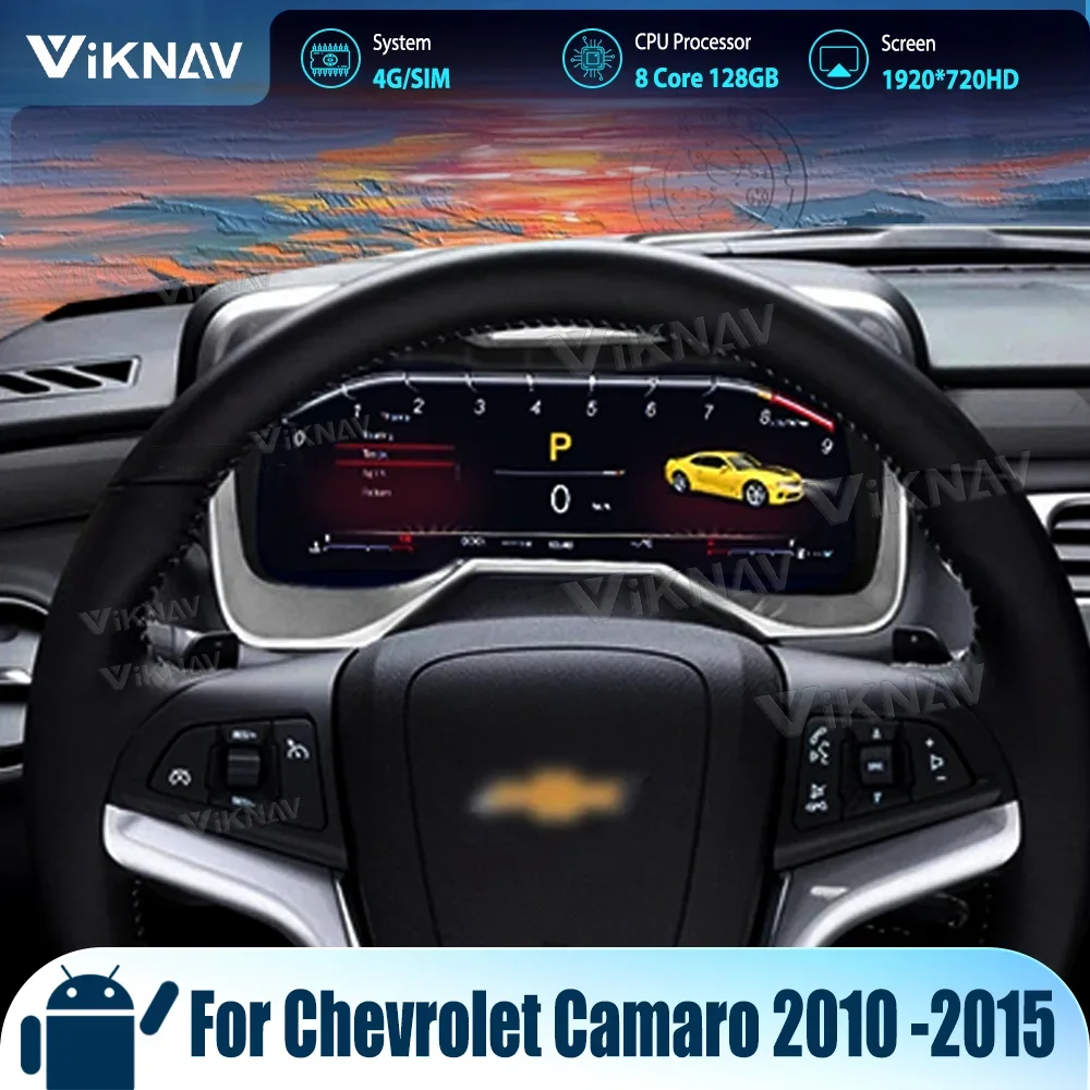 

Для Chevrolet Camaro 2010 -2015 обновленный цифровой измерительный прибор кластер Спидометр мультимедийный IPS ЖК приборная панель стерео прибор