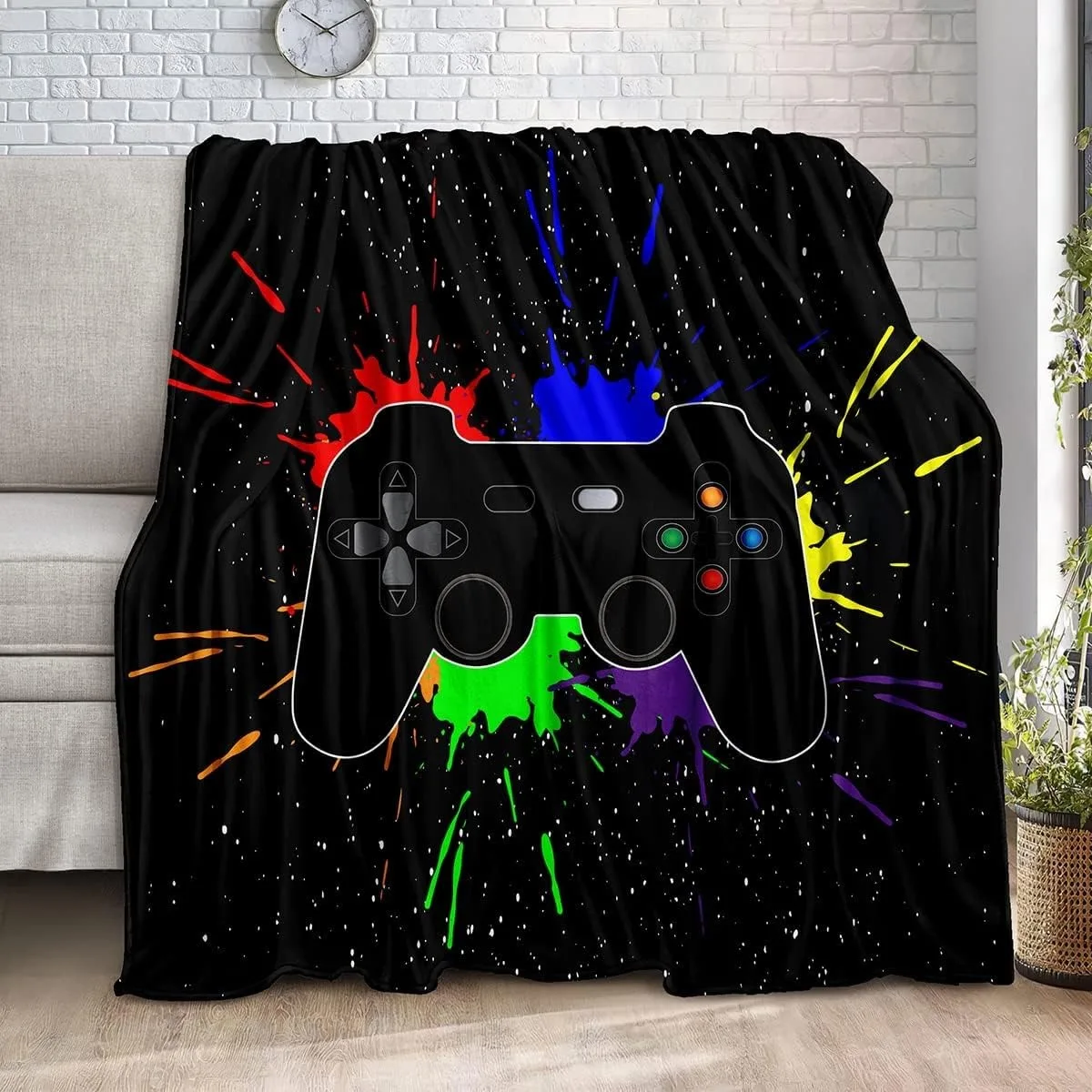 Bedding Gaming Throw Blanket Super Soft, Gamer Gift for Couch Sofa for For Kids Boys Teens Video Game 2