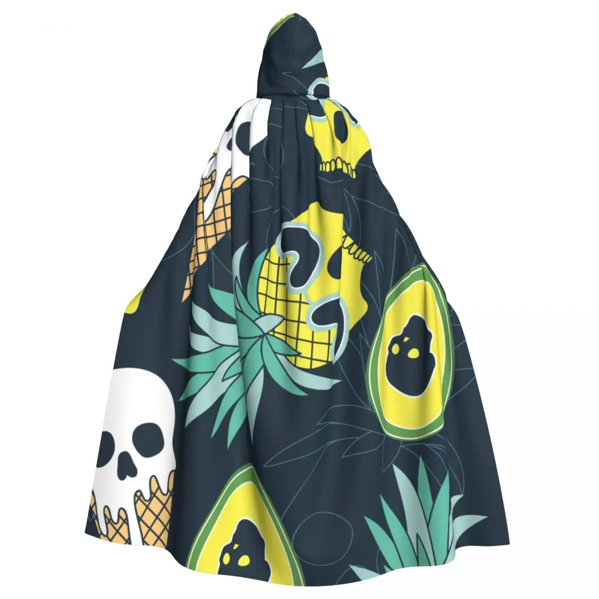 

Adult Cloak Cape Hooded Hilarious Pineapple Ice Cream Avocado Skull Medieval Costume Witch Wicca Vampire Purim Carnival Party