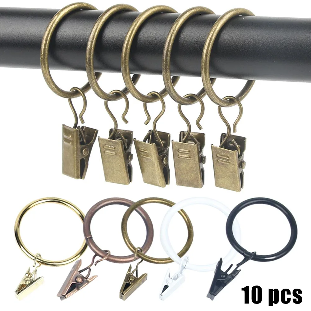 10 Pcs Curtain Clip Rings Shower Curtain Rings Clamps Drapery Clips Bath Curtain Rod Clips Window Home Decor Curtain Accessories