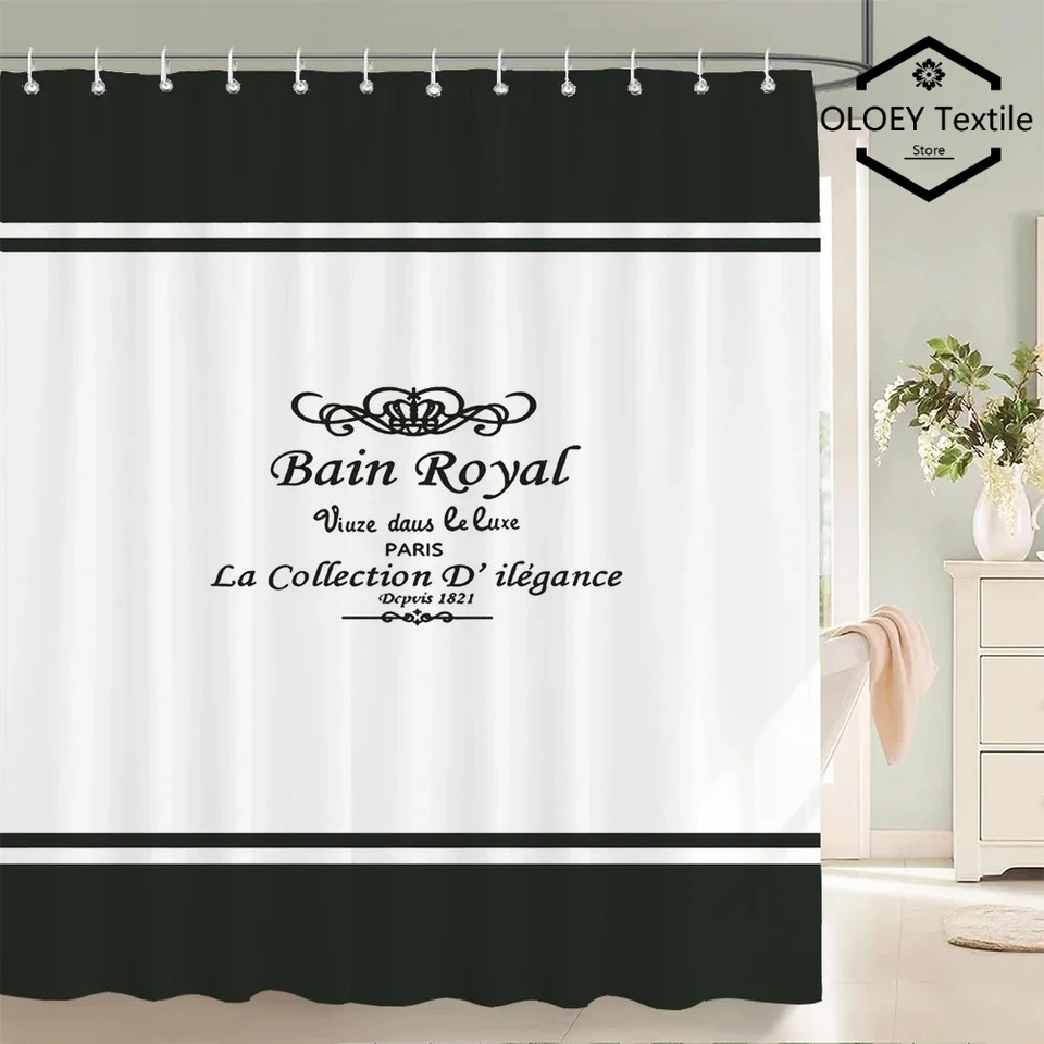 Rideau Douche Abstrait Nu - Design Bohème Ligne Noir Et Blanc 183x183 Cm