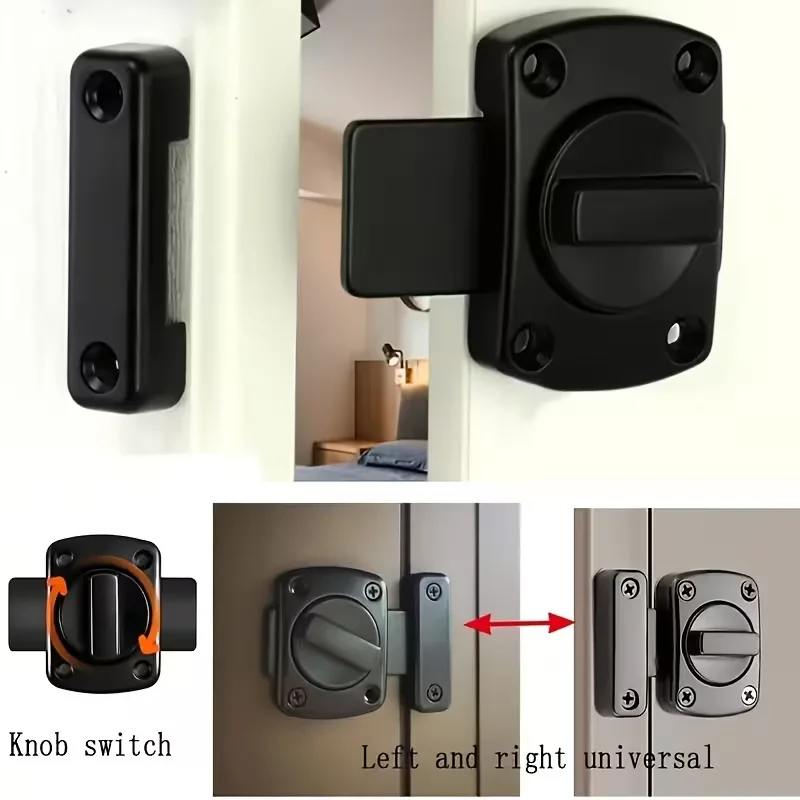 Premium Heavy-Duty Rotating Metal Door Lock - Anti-Theft Security Bolt with Mounting Bracket