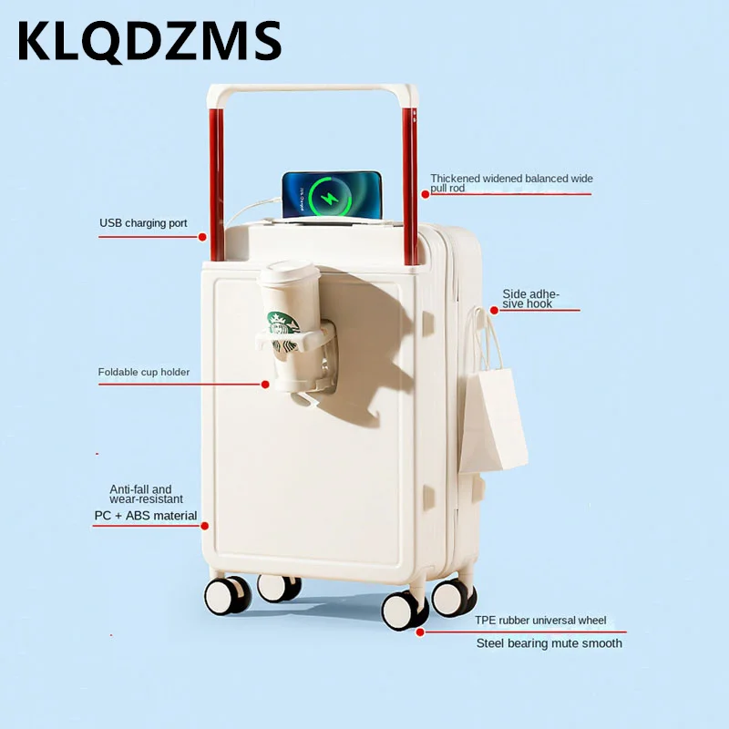 KLQDZMS 20''22''24''Inch Compact Carry on Luggage Compact Portable Multifunctional Luggage Durable and Boarding Suitcase