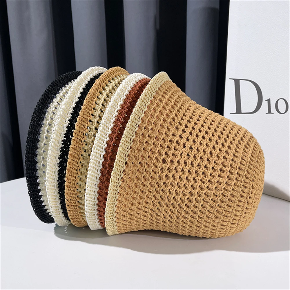 Japanischer Stil, einfacher Fischerhut, faltbar, geflochten, Sonnenschutz, Damenhüte, atmungsaktiv, für den täglichen Urlaub, Outdoor-Eimerhüte, Gorras – Detail 6