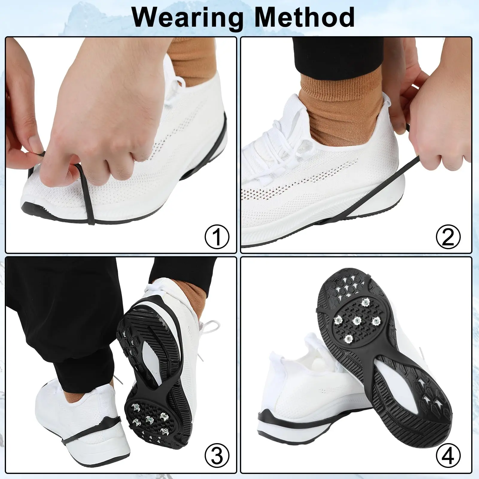 3 Pairs of Ice Claw Shoe Covers for Outdoor Ice Claw Snow Non-slip Shoe Covers Snow Non-slip Climbing Mountaineering shoe covers