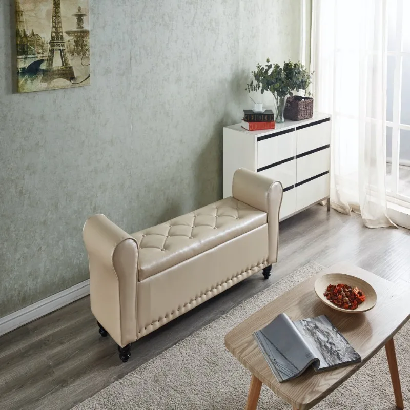 

Nordic Storage Step Stool Pouffe Modern Simple Living Room Stepping Stool Rectangle Luxury Stołek Do Zmiany Butów Furniture