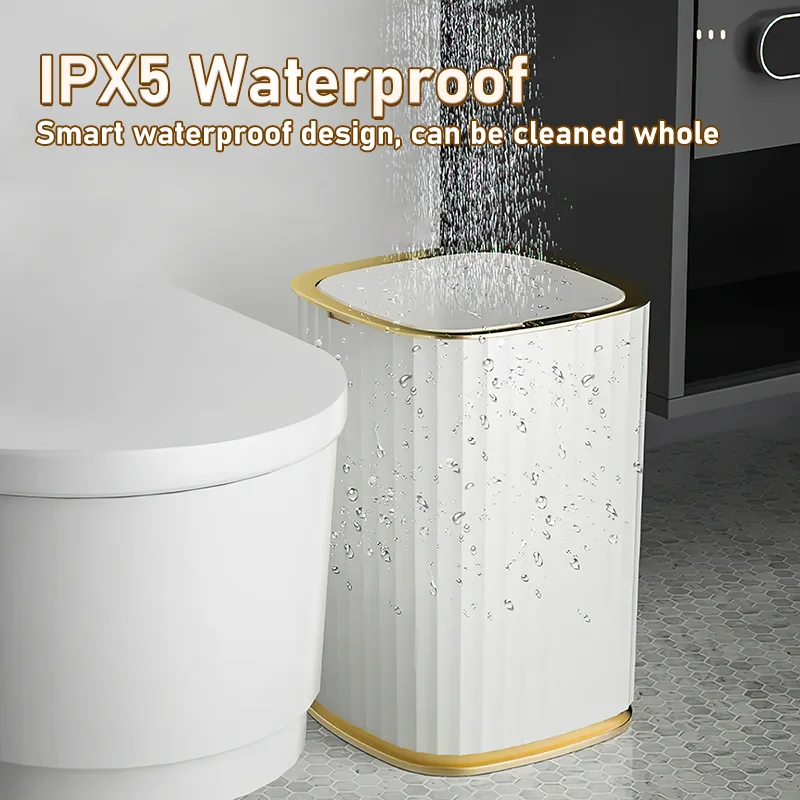 

Inductive garbage bin, smart living room, bedroom with lid, automatic light luxury style, large capacity, simple and high-end fa