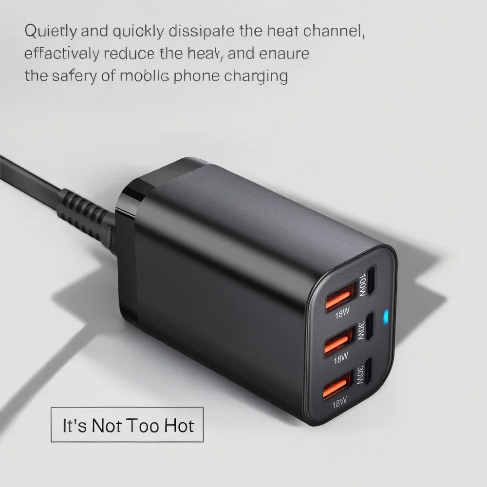 200W 6-Port USB-C GaN Fast Charging Desktop Power Adapter