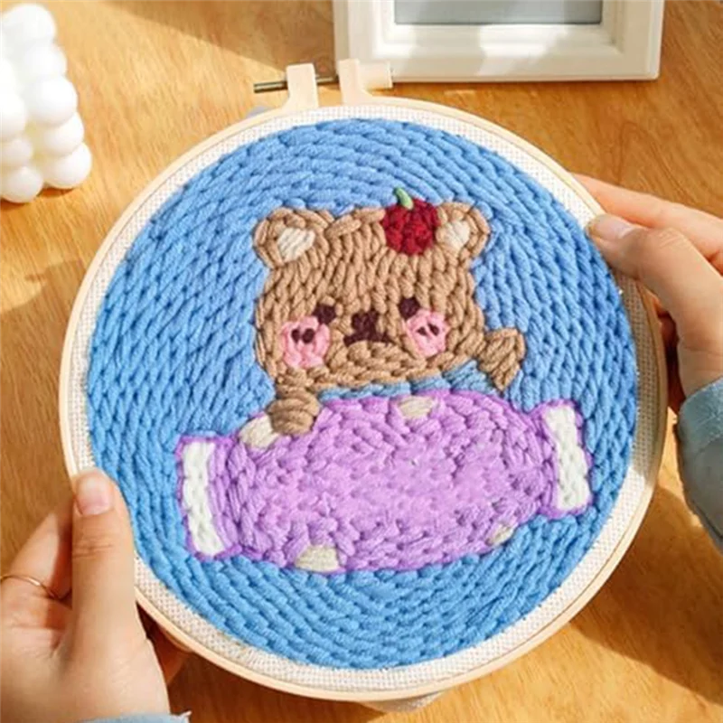18Pcs Punch Needle Embroidery Kits Adults Beginner DIY Craft Perfect Decoration And Gifts