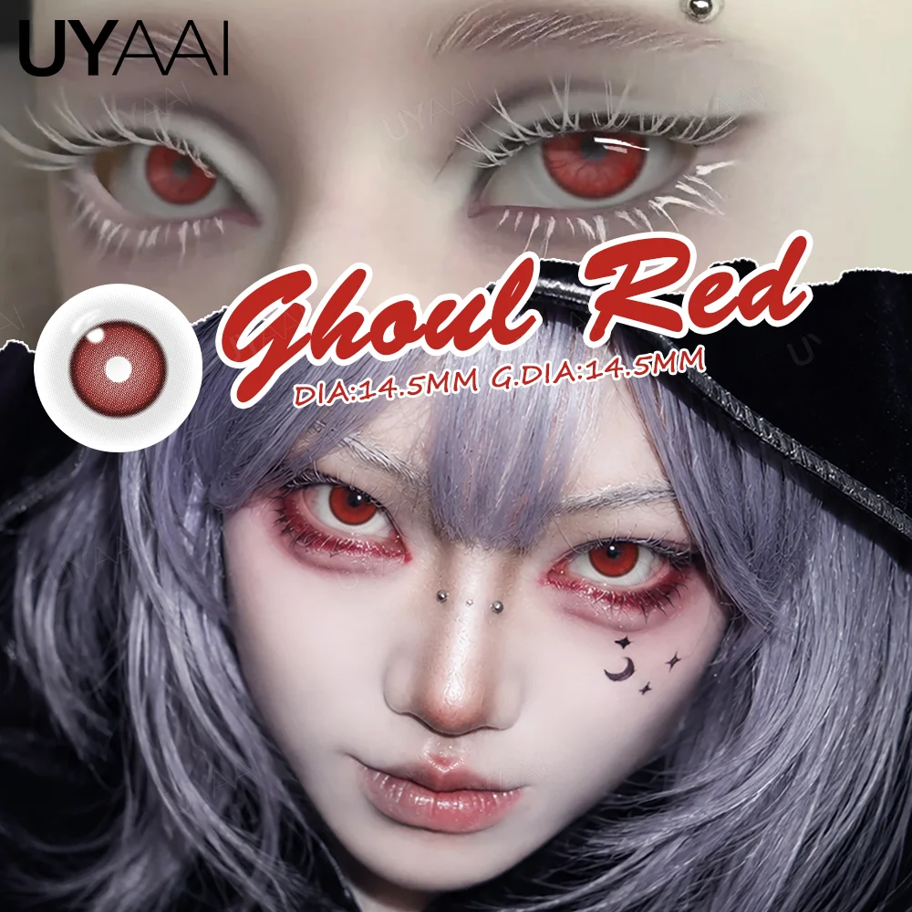 Vibrant Cosplay Color Contact Lenses - Purple, Pink & Red Collection, 14.5mm